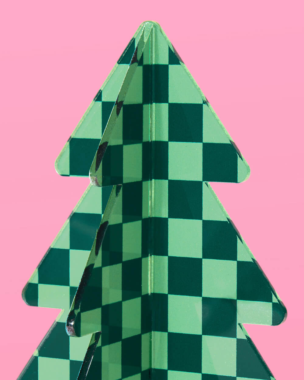 Checked Out Christmas Trees - 4 acrylic trees