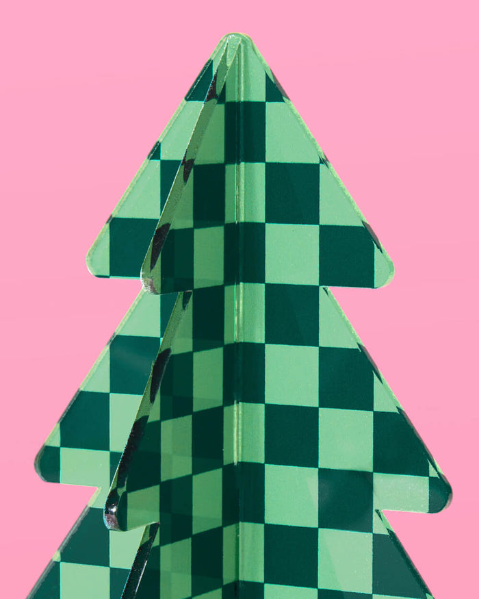 Checked Out Christmas Trees - 4 acrylic trees