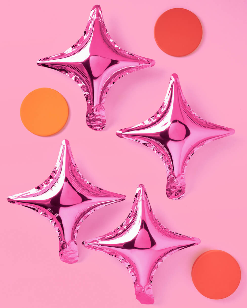 Pink Sparkle Balloon - 6 pc pink foil set