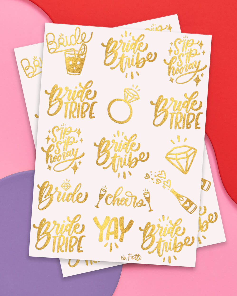 Sippin’ Pretty Tats -  30 foil temporary tattoos