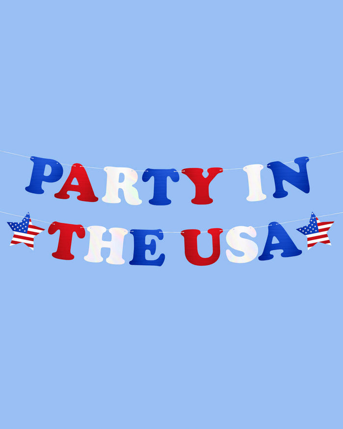 Party In The USA Banner - iridescent foil banner