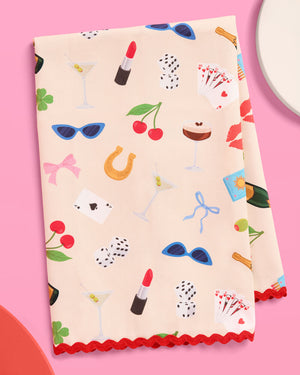 Cute Girl Tea Towel - cotton tea towel