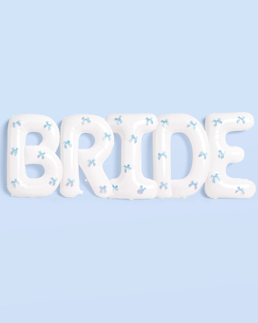 XL Bride + Bows Balloons - 40" white balloons + blue bows