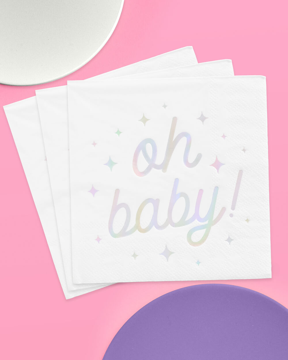 Oh Baby Napkins - 50 white napkins