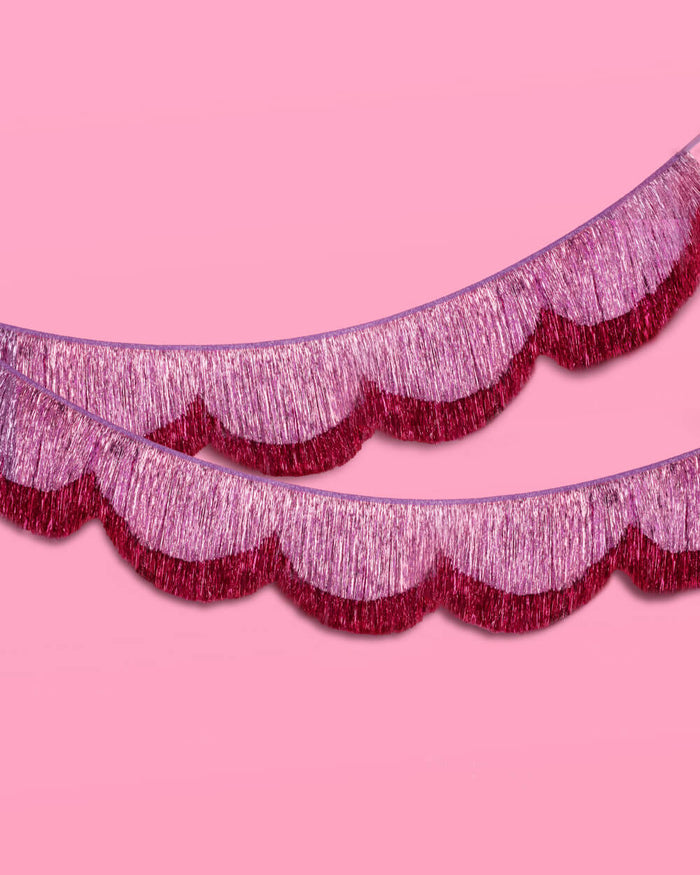 Tickled Pink Fringe - scalloped banner