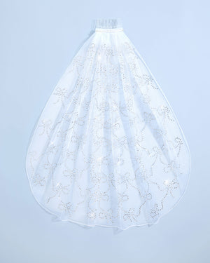 The Bow Veil - premium tulle w/ rhinestones