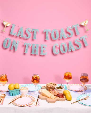 Last Toast Banner - blue glitter banner