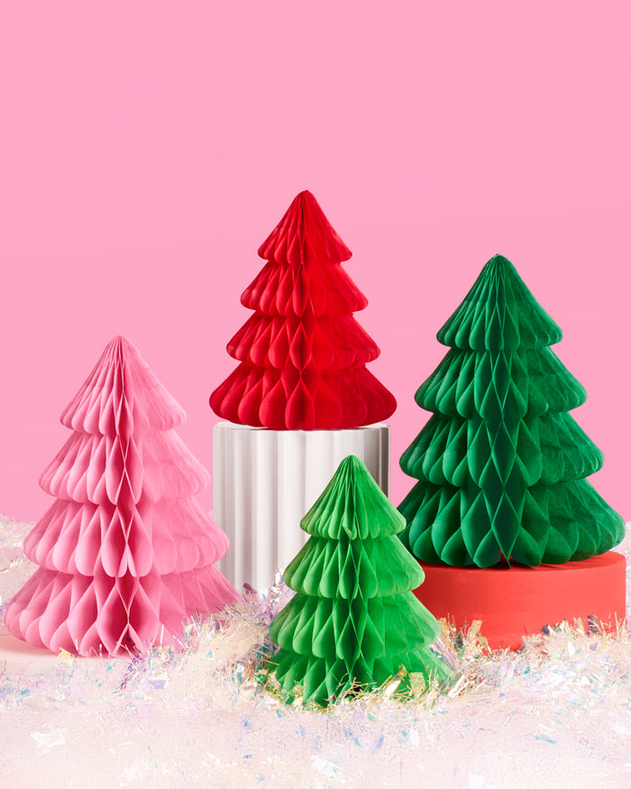 Very Merry Tree Set - 4 accordion tissue paper trees