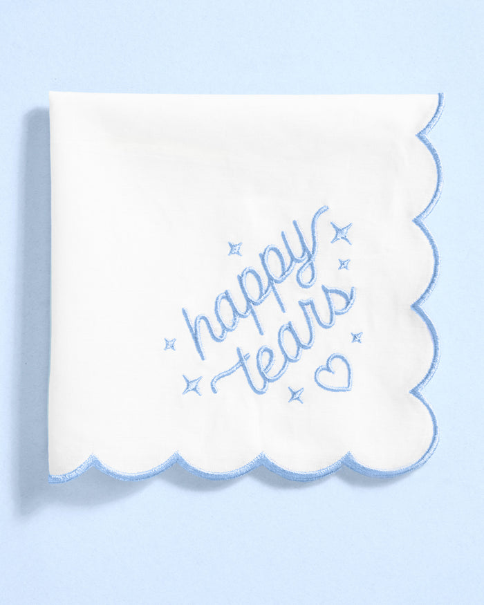 Happy Tears Hanky - embroidered handkerchief