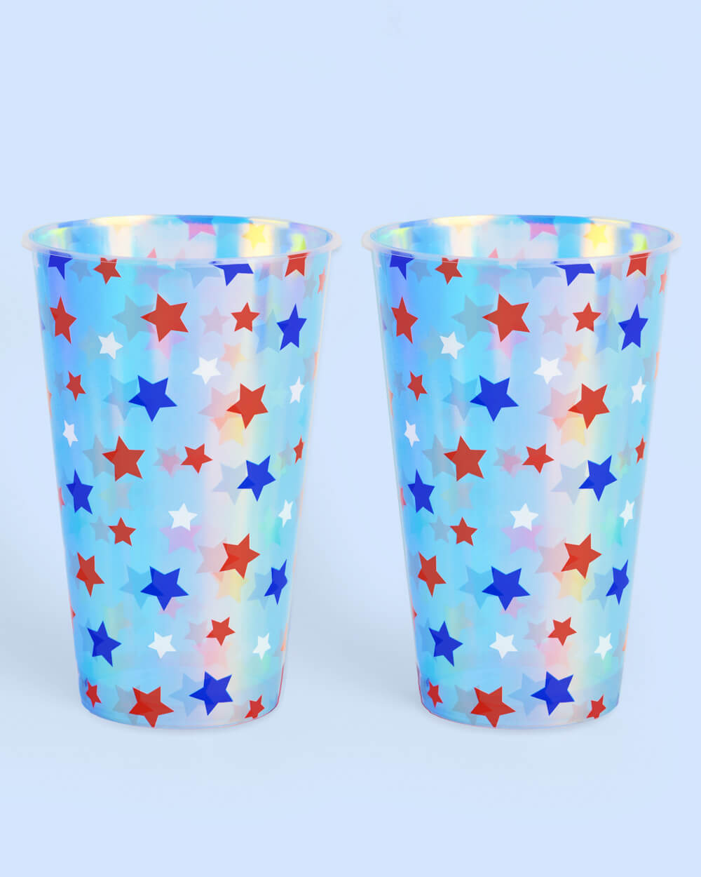 Stars & Stripes Cups - 16 iridescent 16 oz cups