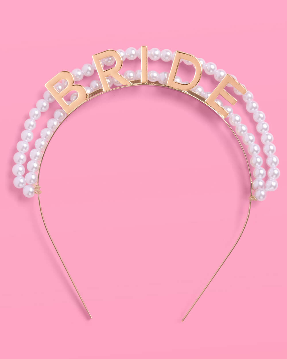 Pearls of Gold Headband - metal bride logo  + pearls