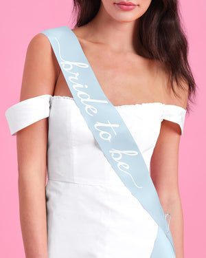 Something Blue Sash - blue satin sash