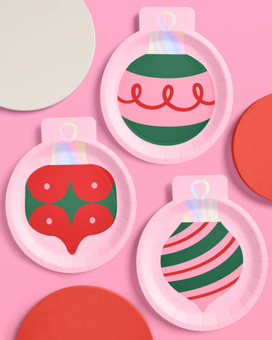 Christmas Ornament Plates - 24 paper plates