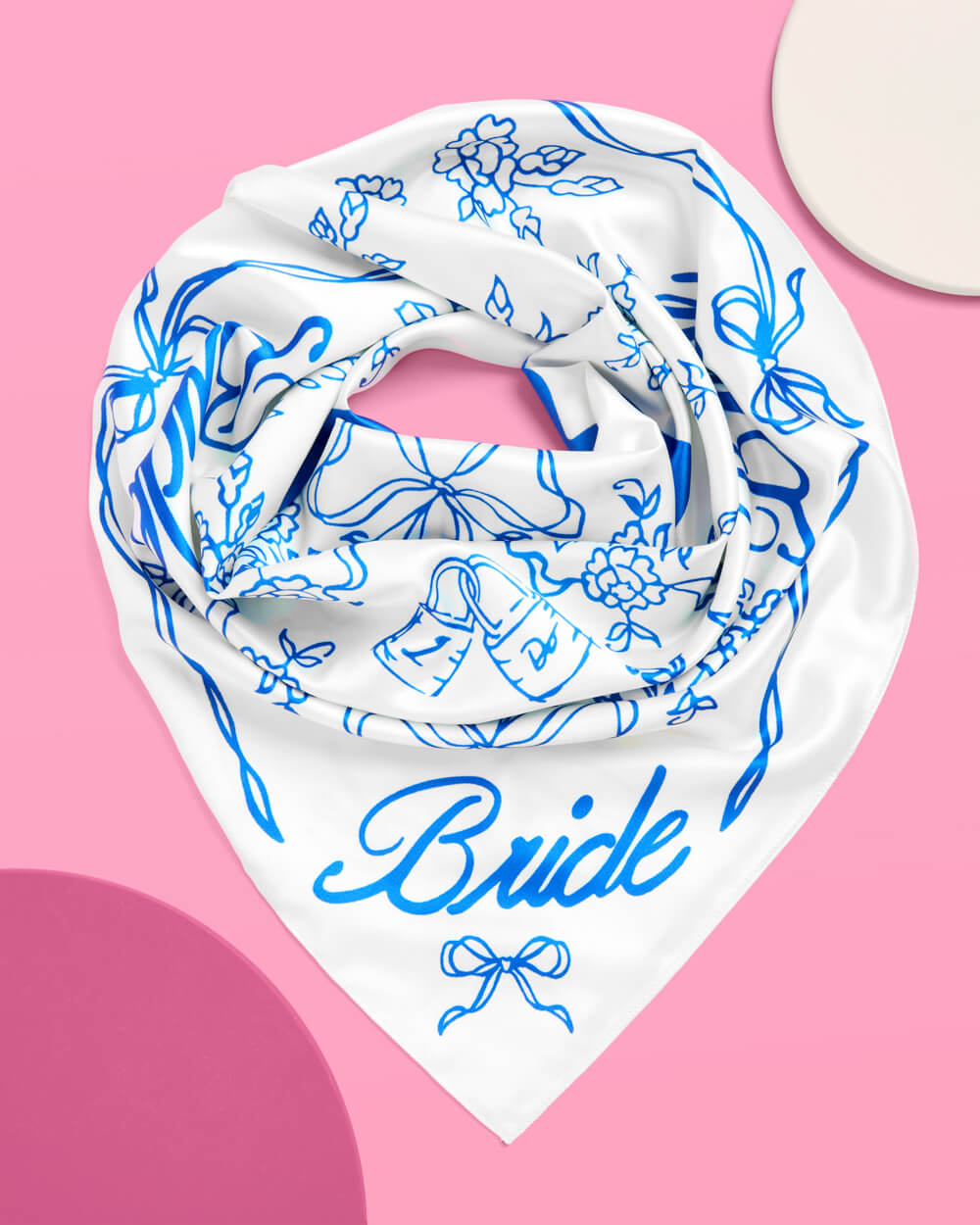 Something Blue Headscarf - white silk bride head scarf