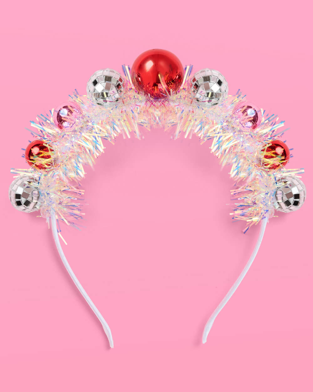 Disco Christmas Headband - ornaments + fringe headband