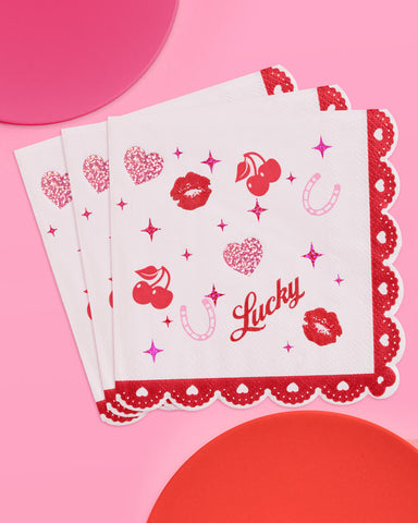 Lucky in Love Napkins - 25 paper napkins