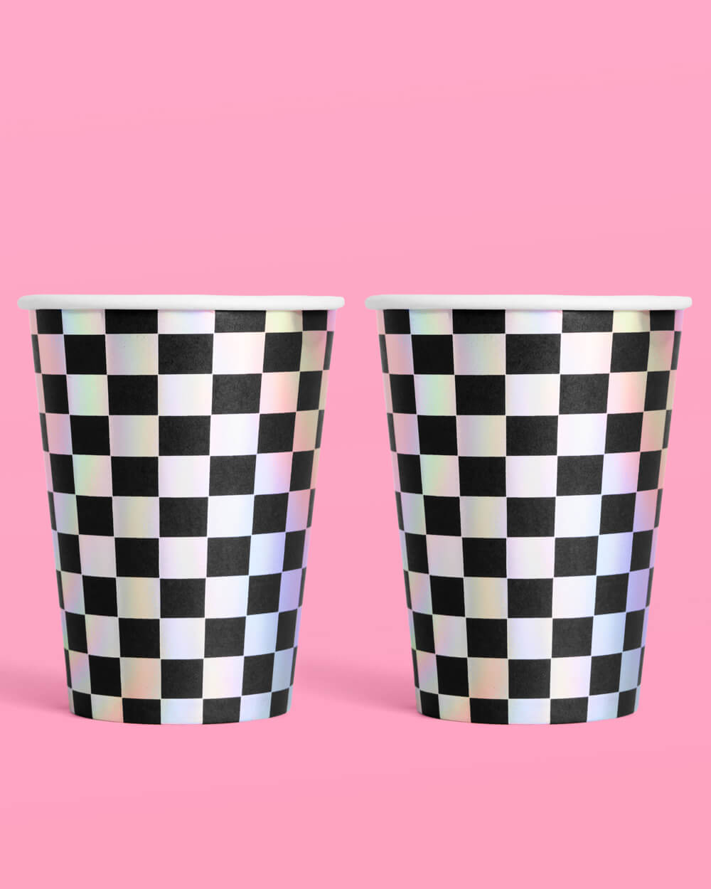 Checked Out Cups - 50 iridescent 12oz cups