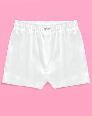 Bride Boxers - white satin shorts