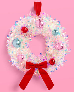 A White Christmas Wreath - white iridescent mini wreath