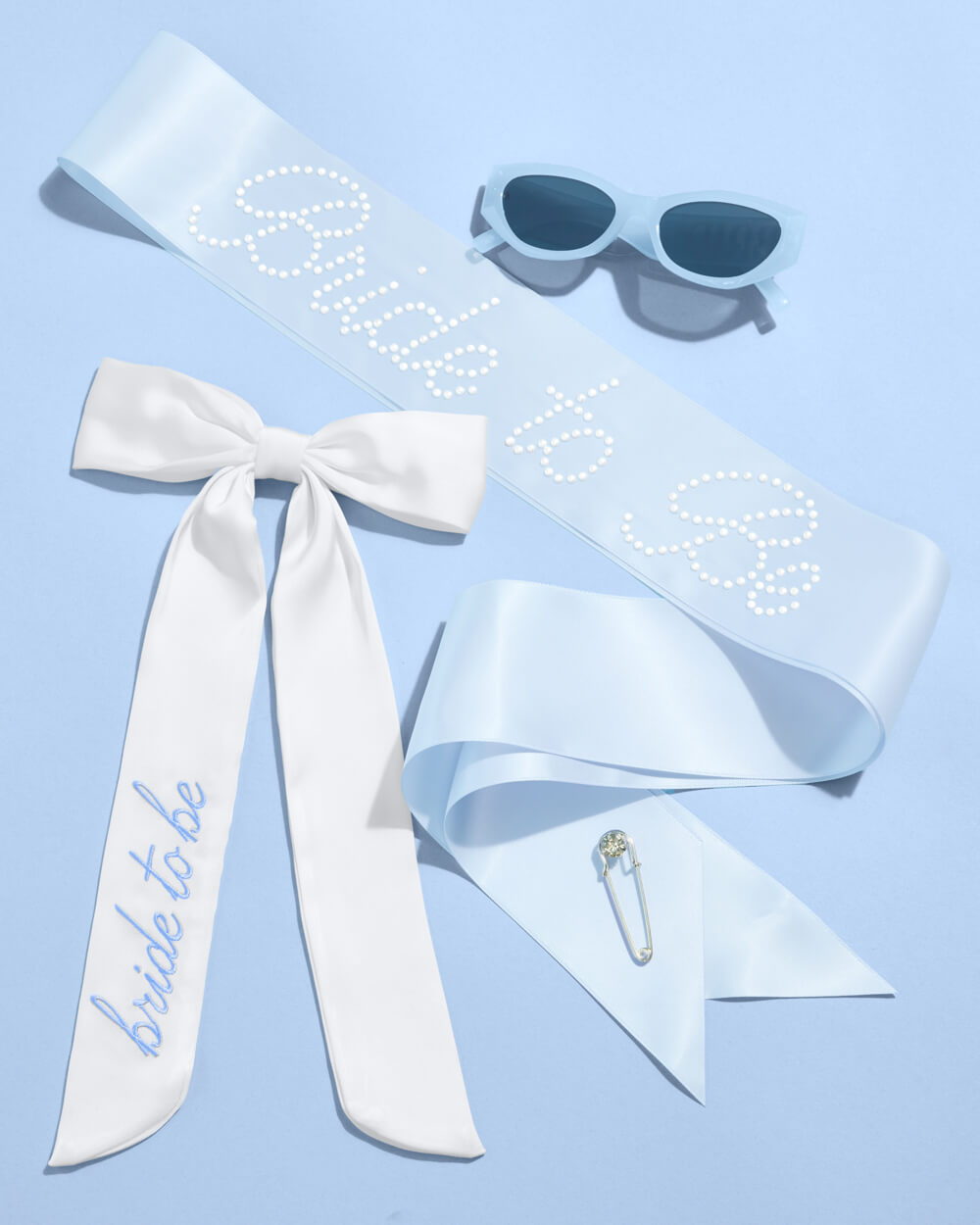 Something Blue Pack - hair bow, sunglasses + sash