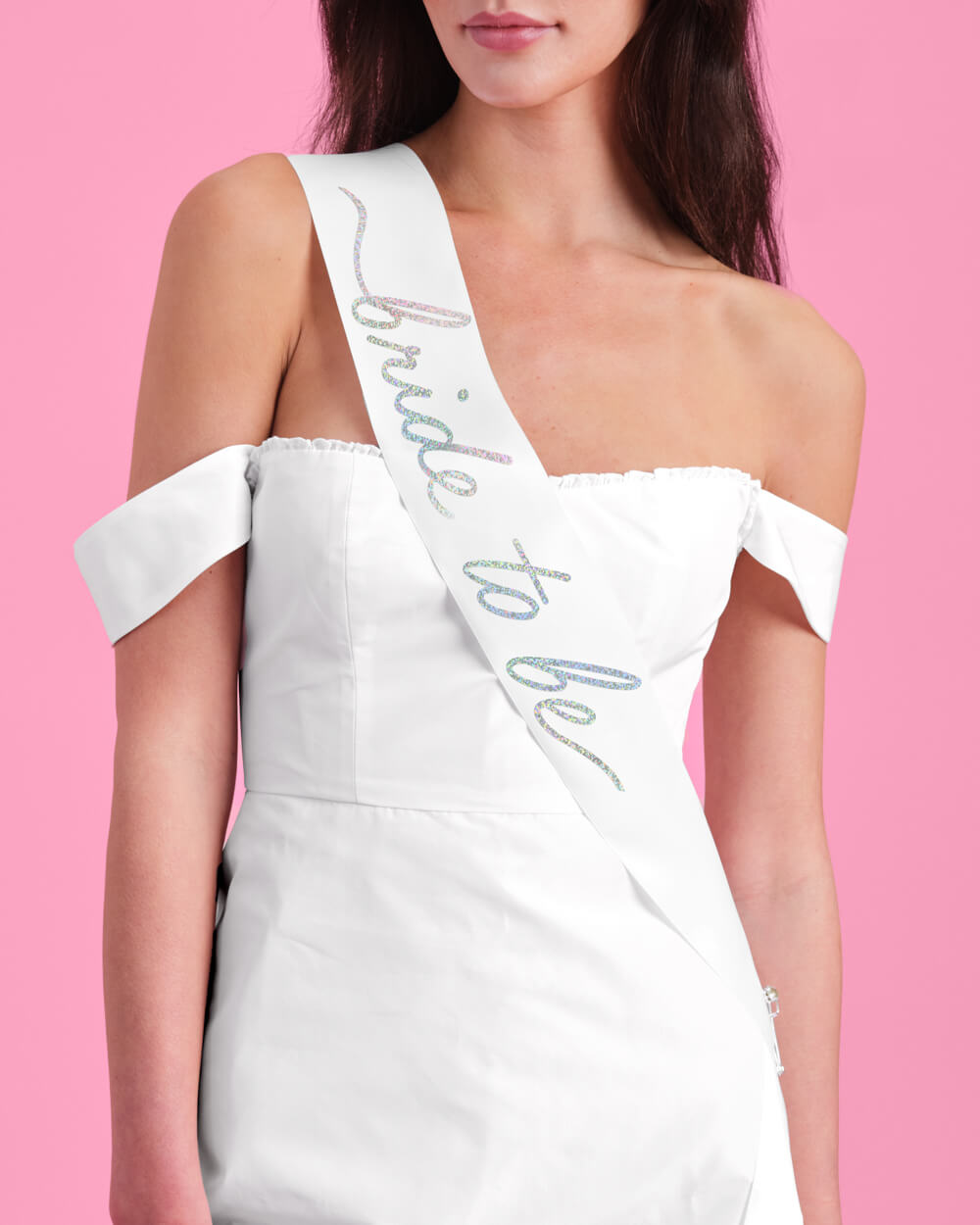 Bridal Bliss Sash - white satin sash