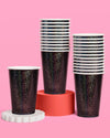 Black Shimmer Cups - 50 paper cups