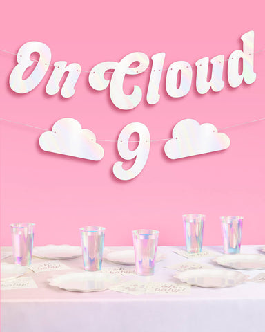 Cloud Nine Banner - white iri foil banner