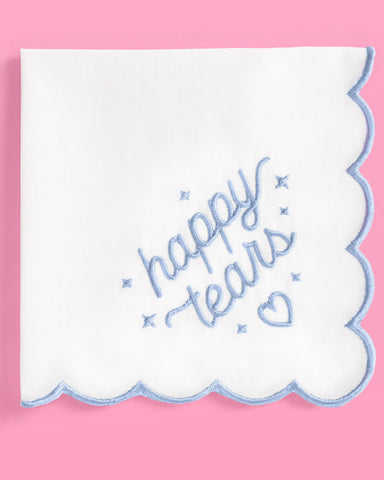 Happy Tears Hanky - embroidered handkerchief