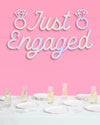 Just Engaged Banner - iridescent foil banner