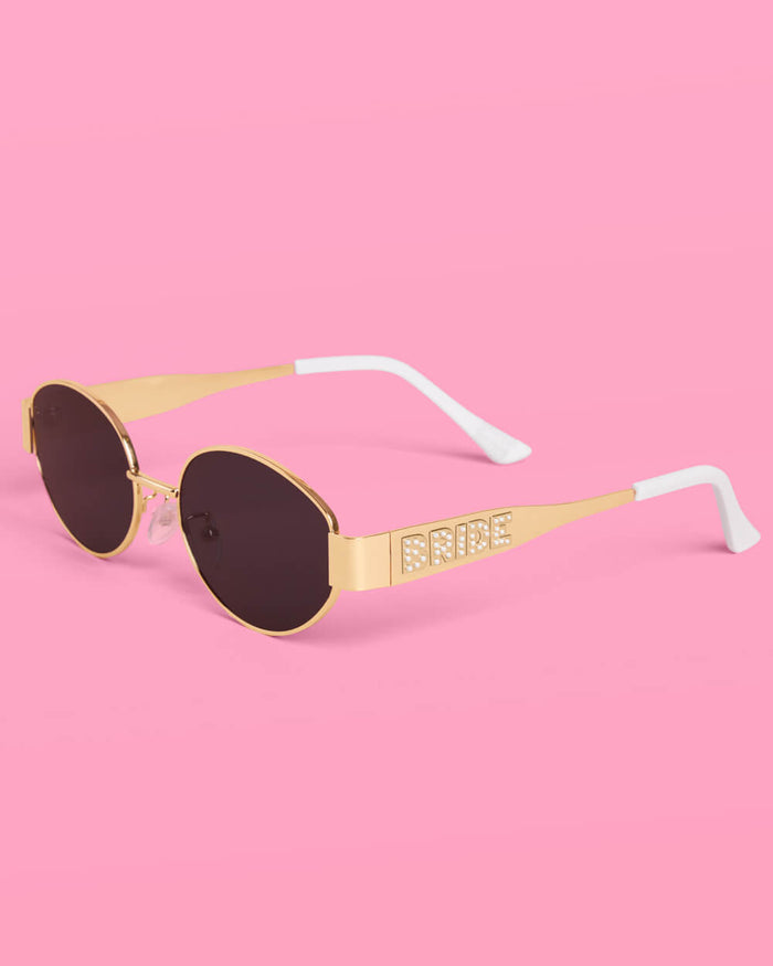 Golden Bride Sunnies - pearl embossed sunglasses