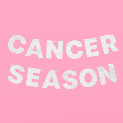 Cancer Season Banner silver glitter banner xo Fetti